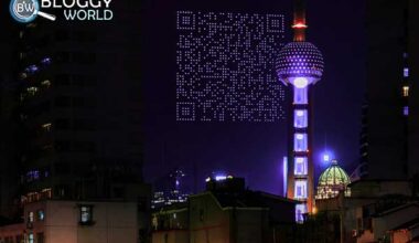 video game marketing in china with drones, scannable QR code, light show, bilibili
