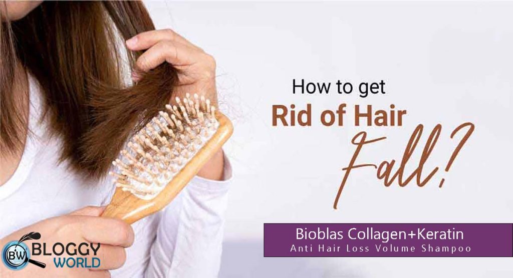 get rid of hair fall with bioblas collagen kertin anti hair loss volume shampoo image presented by bloggy world