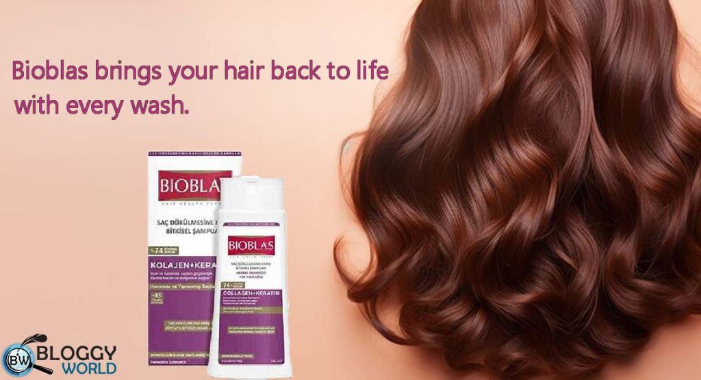 keratin tretment at home silky shiny hair with bioblas collagen keratin anti hair loss shampoo image presented by bloggy world