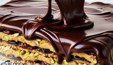 date pistachio kunafah layers being covered with chocolate image presented by bloggy world