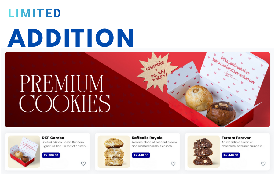 raffaello royale and ferrero forever cookies menu crumble pakistan's limited addition cookies